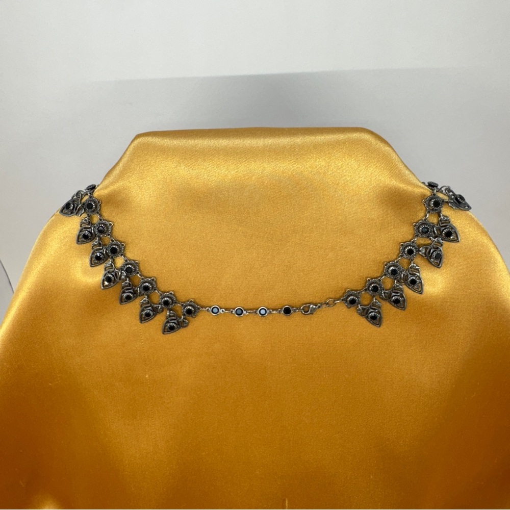 💖 Kenny Ma Silver Choker with Black Onyx, Size 16 inch - Picture 5 of 12